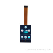 Interrupteur à membrane double couche FPC rétro-éclairé bleu LED